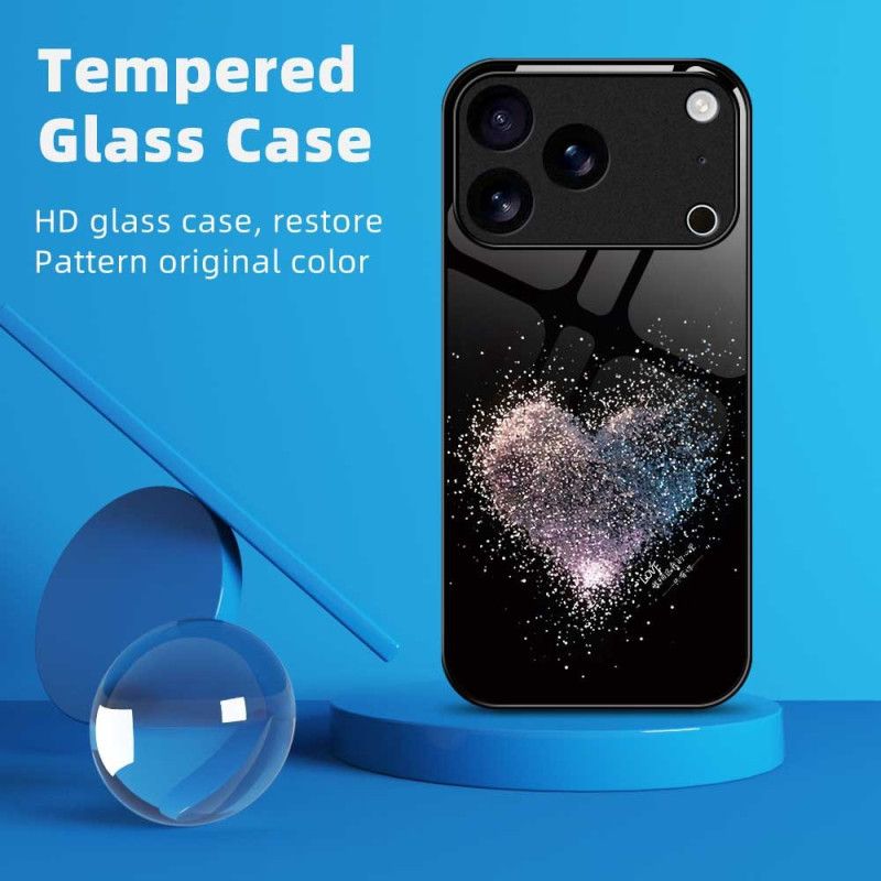 Skal iPhone 17 Pro Max Hjärtliknande Härdat Glas