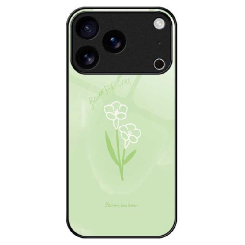 Skal iPhone 17 Pro Max Telefonfodral Blommor I Härdat Glas