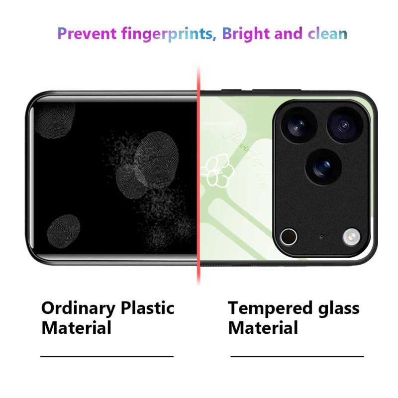 Skal iPhone 17 Pro Max Telefonfodral Blommor I Härdat Glas