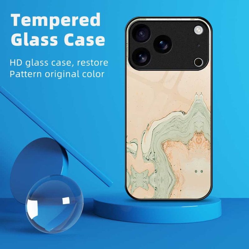 Skal iPhone 17 Pro Max Telefonfodral Målat Mönster I Härdat Glas