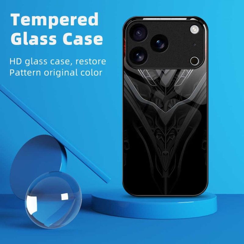 Skal iPhone 17 Pro Max Telefonfodral Svart Design I Härdat Glas