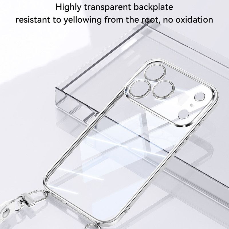 Skal iPhone 17 Pro Max Telefonfodral Transparent Med Snodd