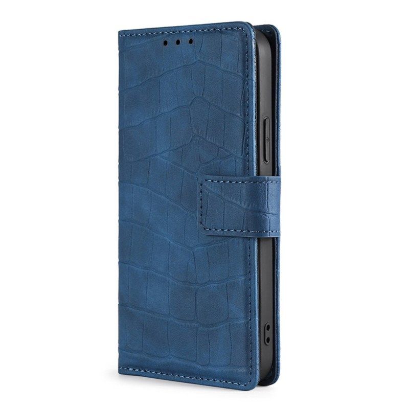 Folio-fodral Samsung Galaxy A13 Krokodilskinnseffekt