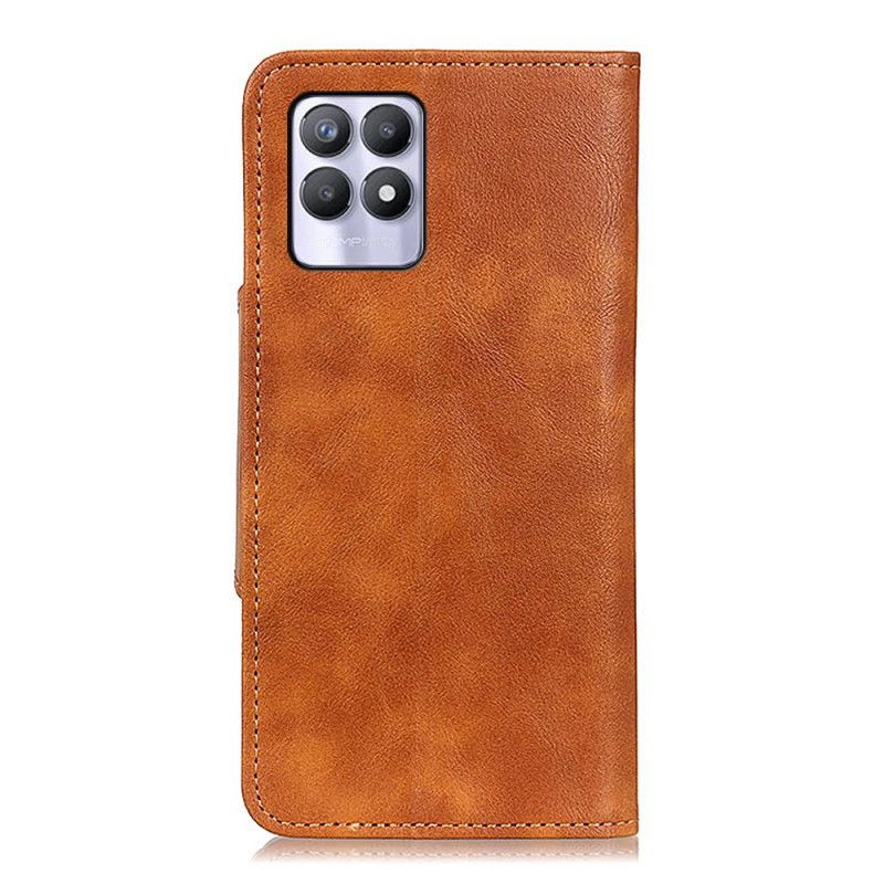 Skyddsfodral Realme 8i Vintage Konstläder Och Knapp