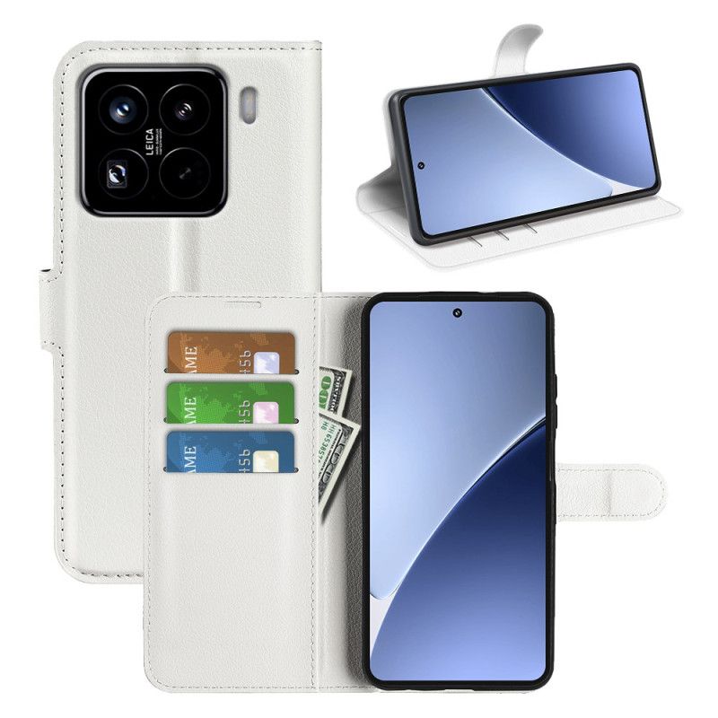 Fodral Xiaomi 15 Pro Klassiskt Litchi-imitationsläder