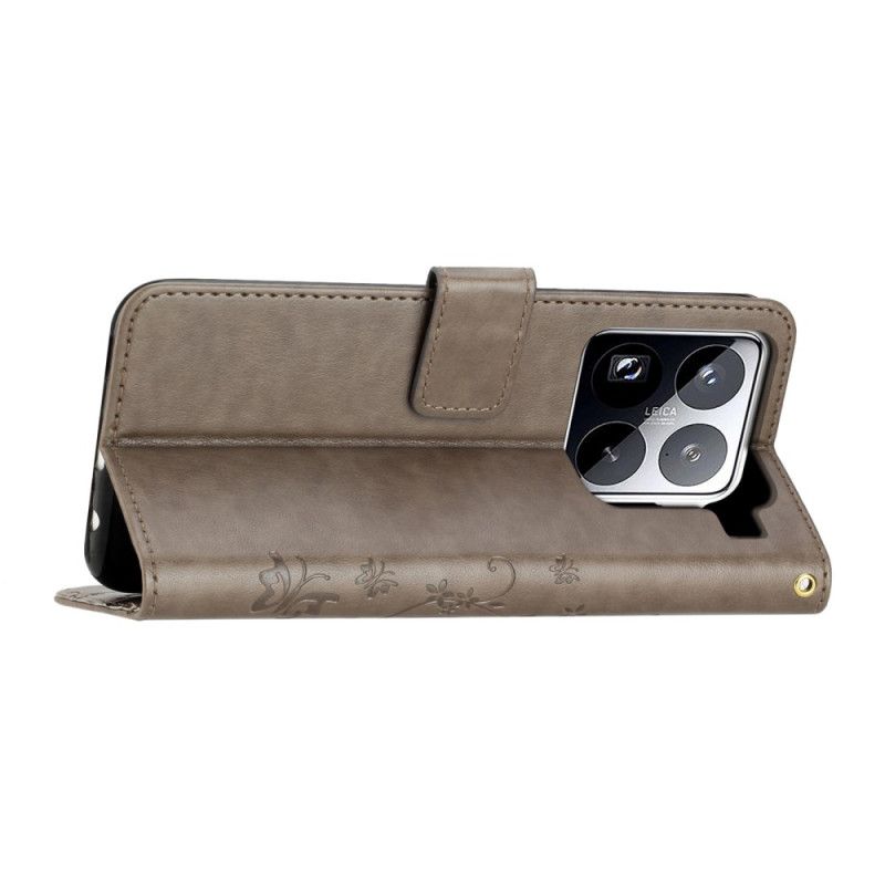 Läderfodral Xiaomi 15 Pro Telefonfodral Blommigt