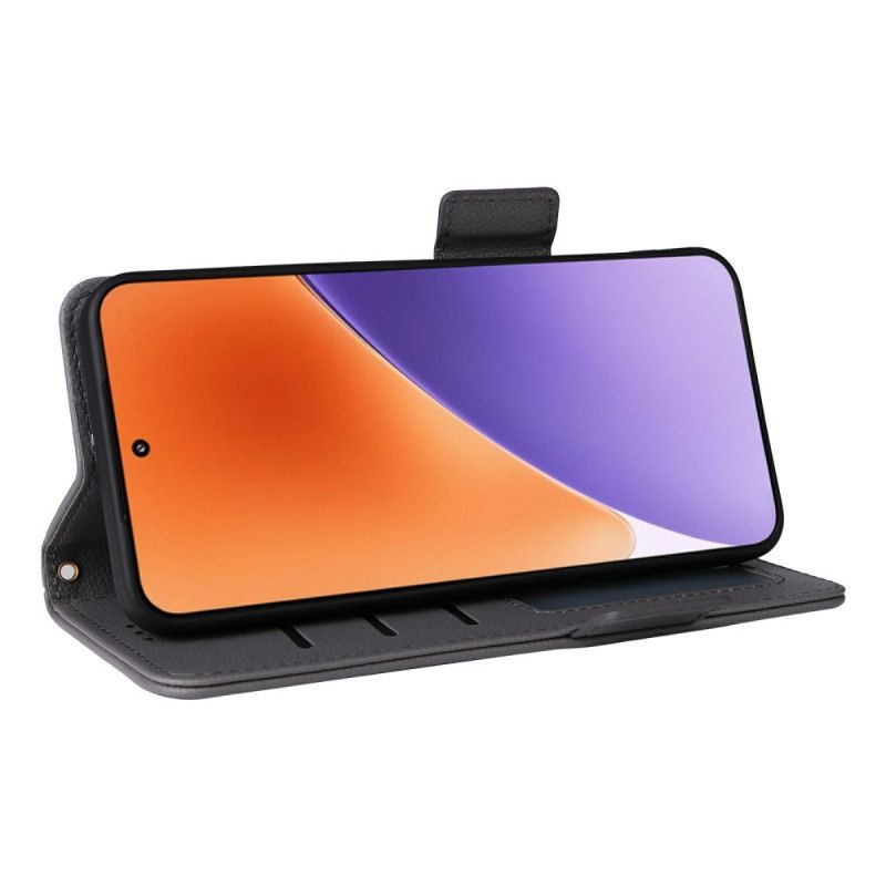 Läderfodral Xiaomi 15 Pro Telefonfodral Litchi Konstläder Med Rem