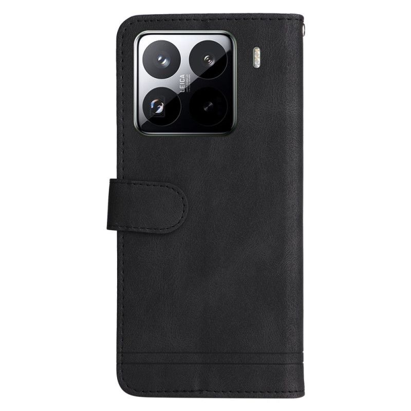 Läderfodral Xiaomi 15 Pro Telefonfodral Nit Och Rem