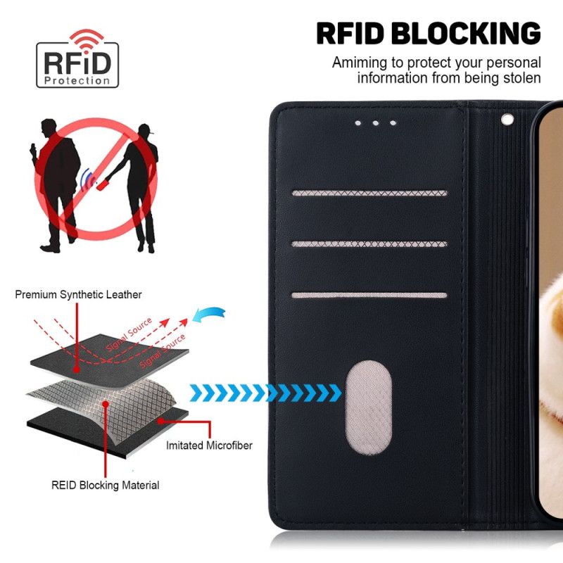 Läderfodral Xiaomi 15 Pro Telefonfodral Rfid-blockerande Kattmotiv
