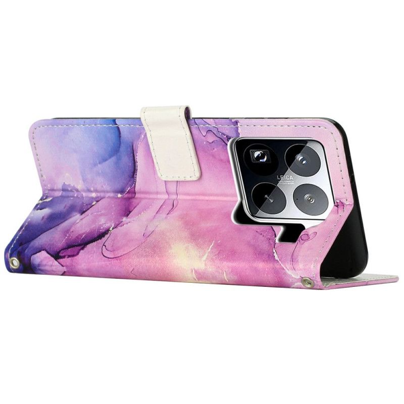 Läderskal Fodral Xiaomi 15 Pro Marmoreffekt