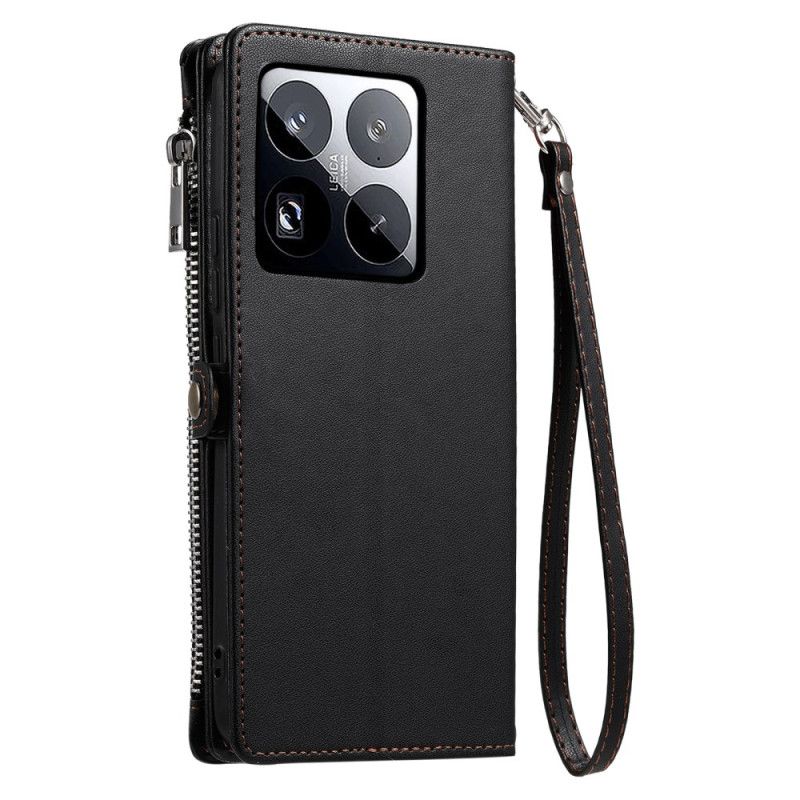 Läderskal Fodral Xiaomi 15 Pro Premiumrem Och Axelrem