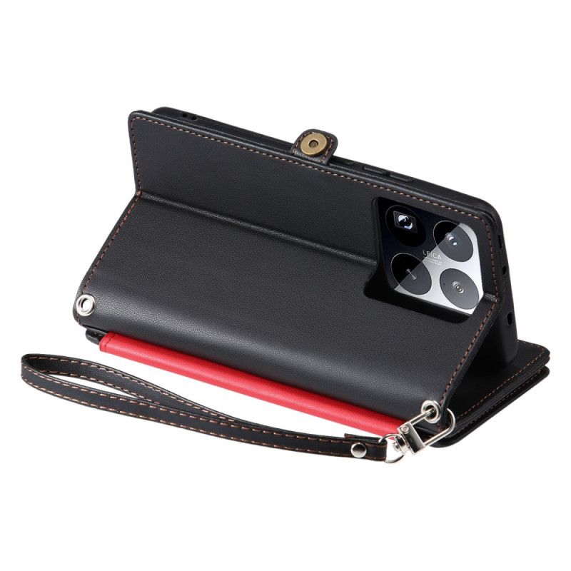 Läderskal Fodral Xiaomi 15 Pro Premiumrem Och Axelrem