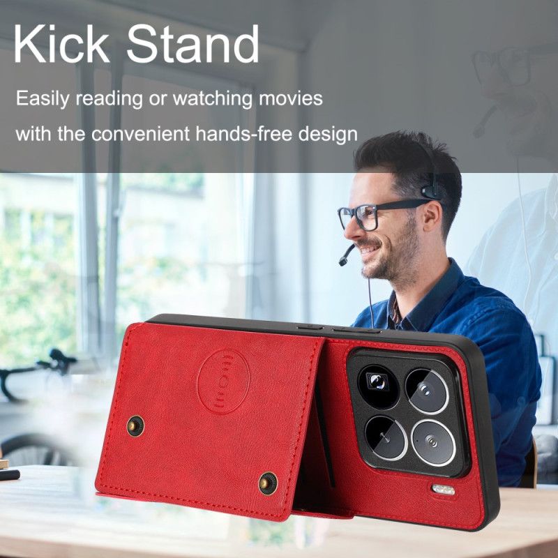 Skal Xiaomi 15 Pro Telefonfodral Korthållare Med Lädereffekt