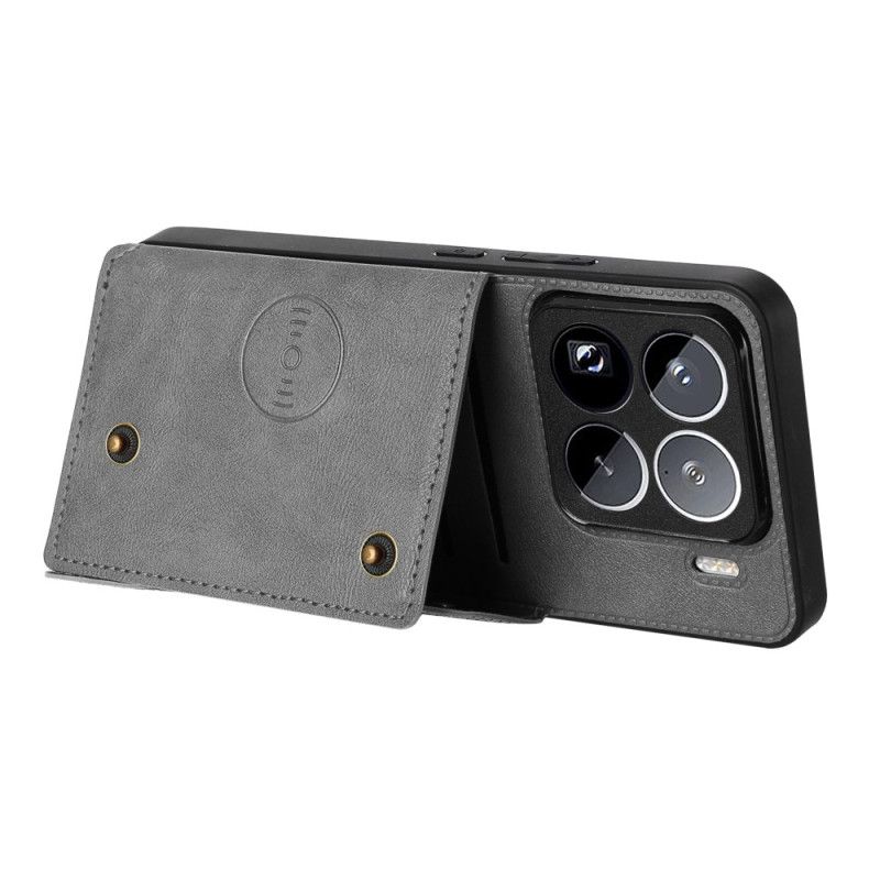 Skal Xiaomi 15 Pro Telefonfodral Korthållare Med Lädereffekt