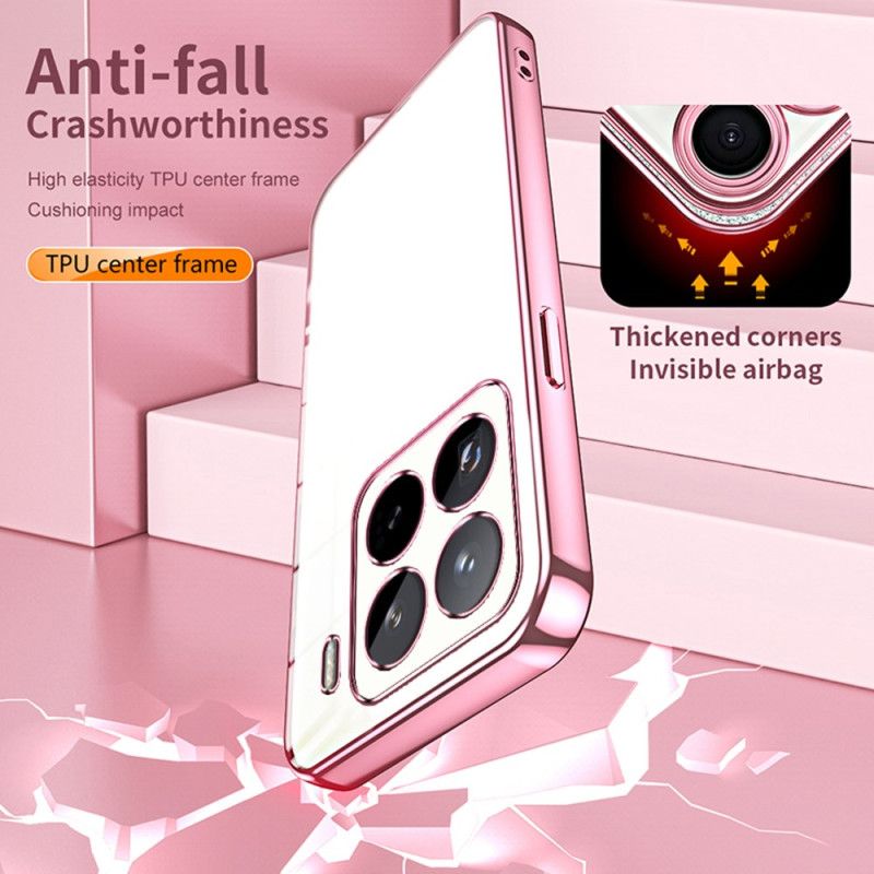 Skal Xiaomi 15 Pro Telefonfodral Metalleffektkant