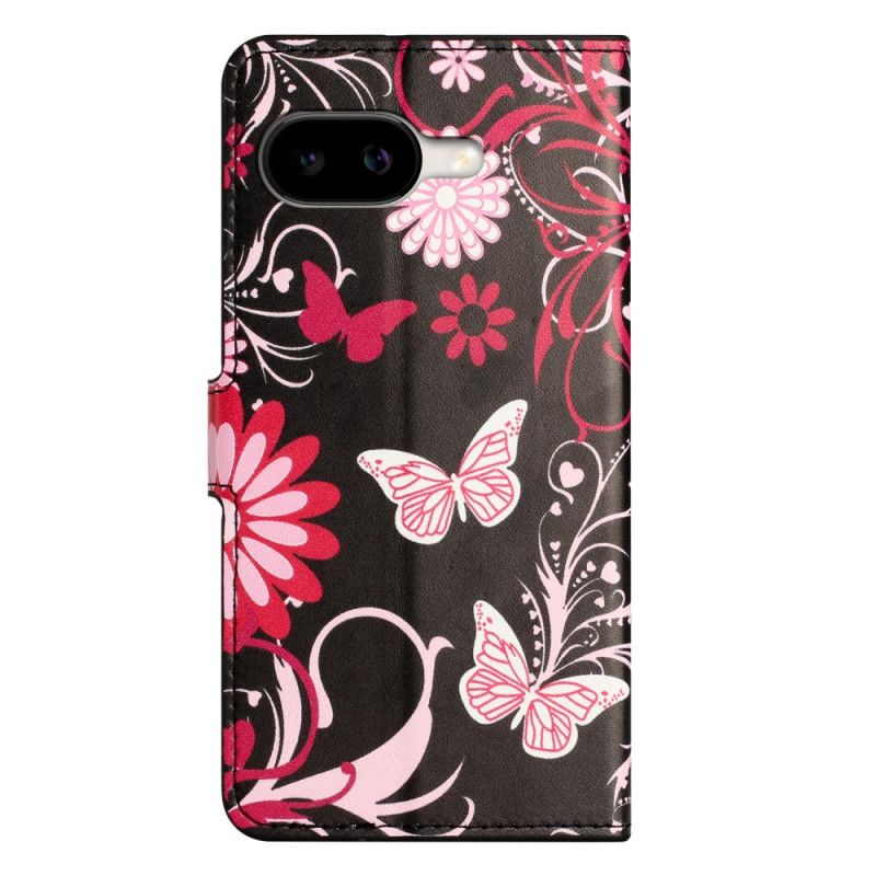 Fodral Google Pixel 10a Fjärilar På Svart Bakgrund