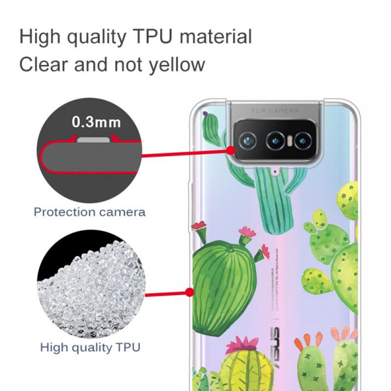 Skal Asus Zenfone 7 / 7 Pro Akvarellkaktus