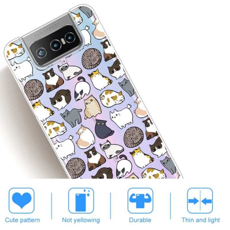 Skal Asus Zenfone 7 / 7 Pro Mobilskal Toppkatter