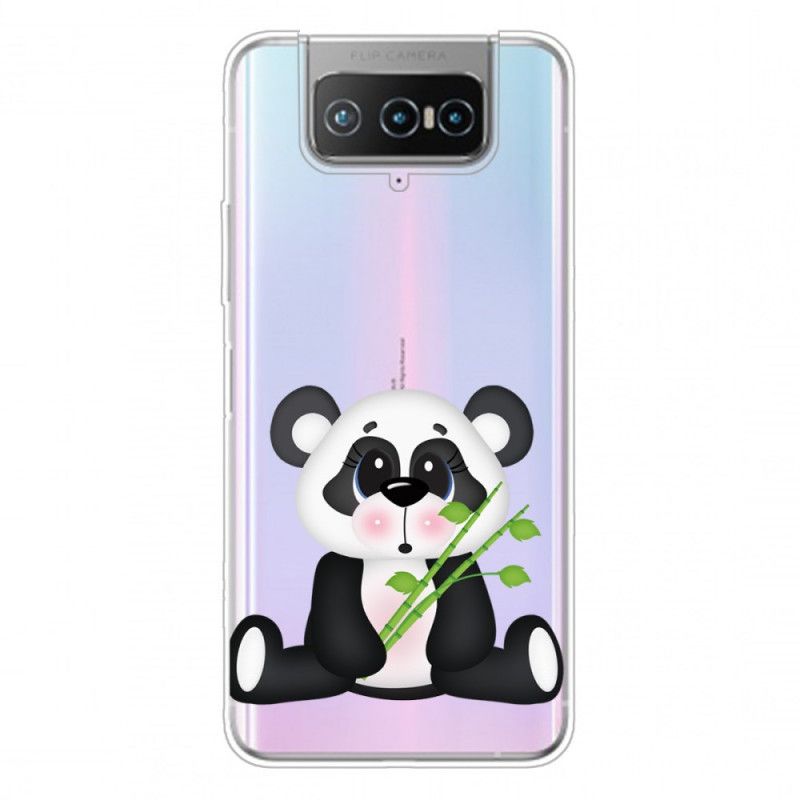 Skal Asus Zenfone 7 / 7 Pro Mobilskal Transparent Ledsen Panda