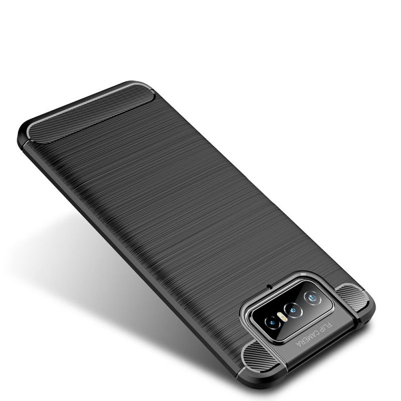 Skal Asus Zenfone 7 / 7 Pro Svart Mobilskal Borstad Kolfiber