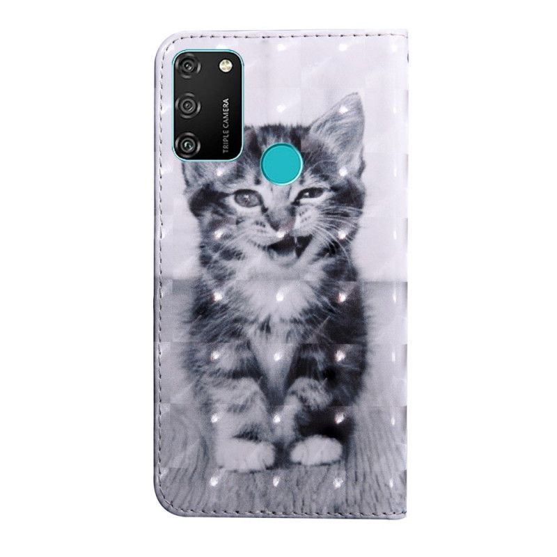 Fodral Honor 9A Svartvit Katt
