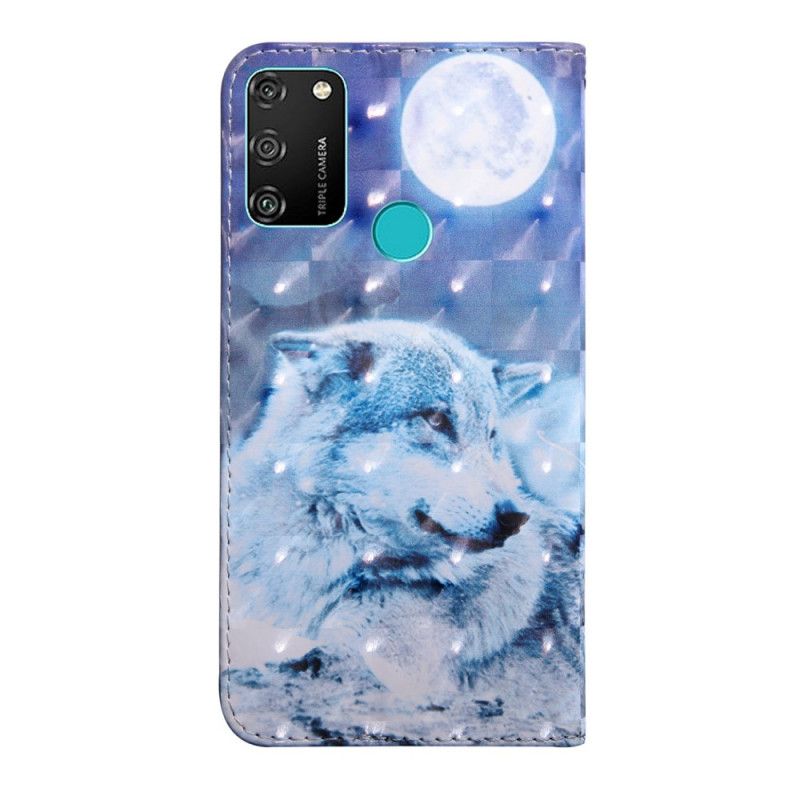 Läderfodral Honor 9A Mobilskal Månsken Varg