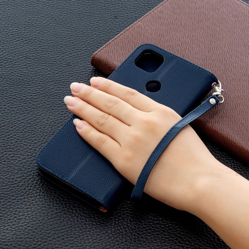 Fodral för Xiaomi Redmi 9C Svart Litchi Sned Flik