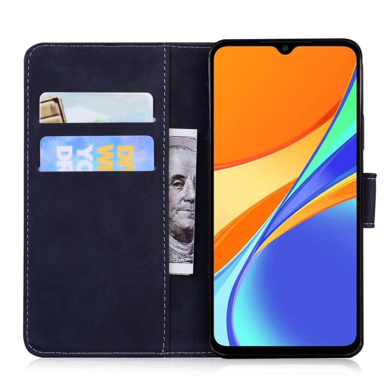 Fodral Xiaomi Redmi 9C Svart Nya Färger Imiterat Läder