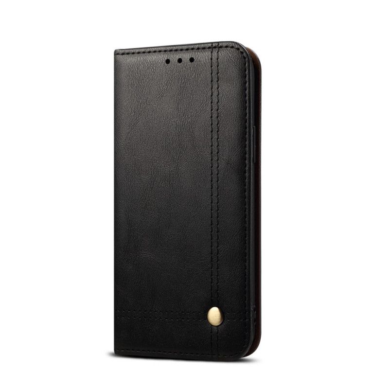Folio-fodral Xiaomi Redmi 9C Svart Sydd Lädereffekt