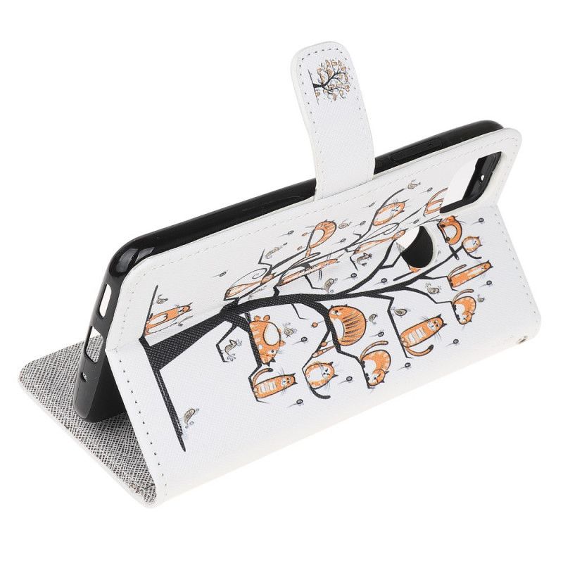 Läderskal Xiaomi Redmi 9C Funky Stringkatter