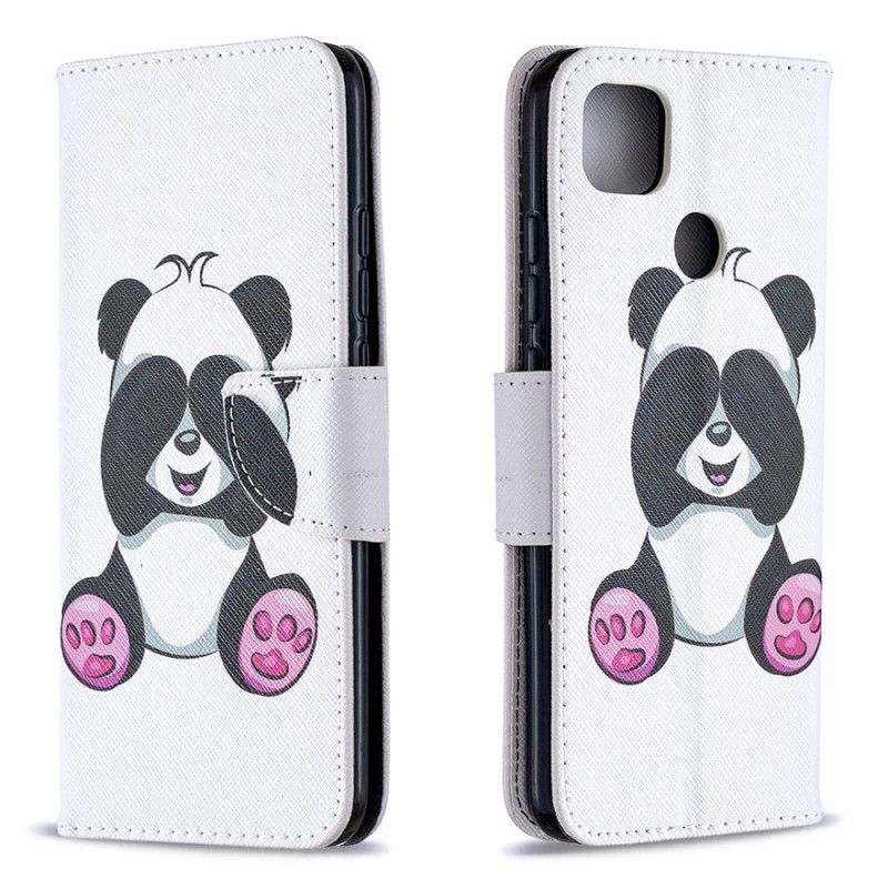 Läderskal Xiaomi Redmi 9C Rolig Panda