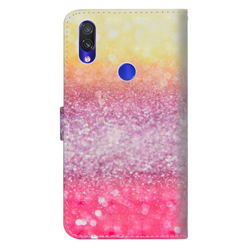 Läderfodral Xiaomi Redmi Note 7 Mobilskal Magenta Glitter