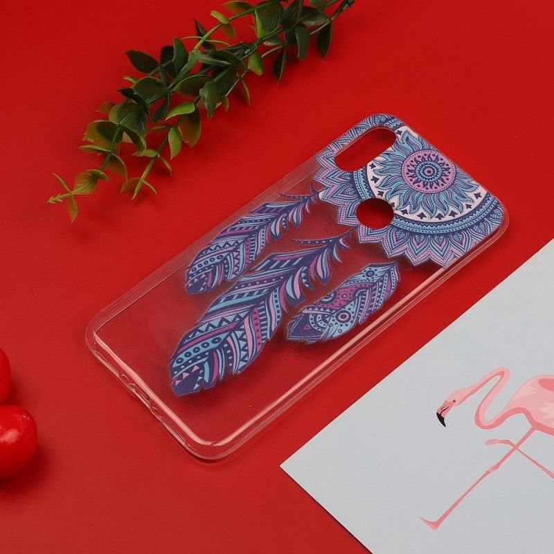 Skal för Xiaomi Redmi Note 7 Transparent Fångare Drömmer Blå Fjädrar
