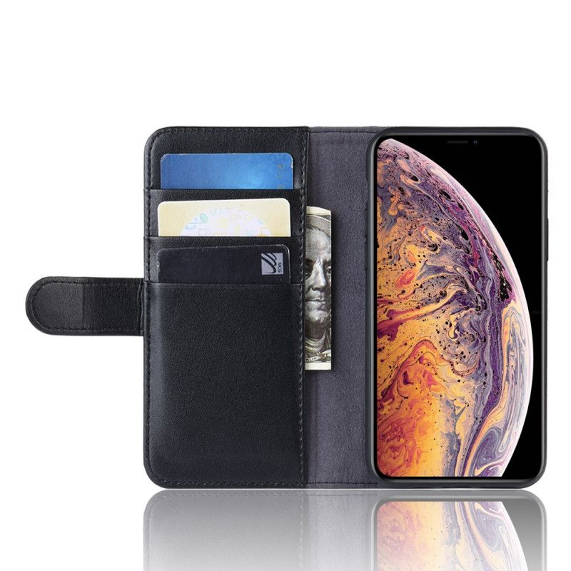 Läderfodral iPhone 11 Pro Max Svart Äkta Läder