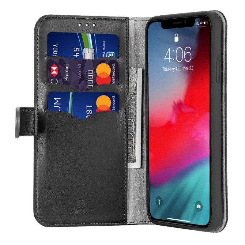Läderfodral iPhone 11 Pro Max Svart Mobilskal Kado-Serien Dux Ducis