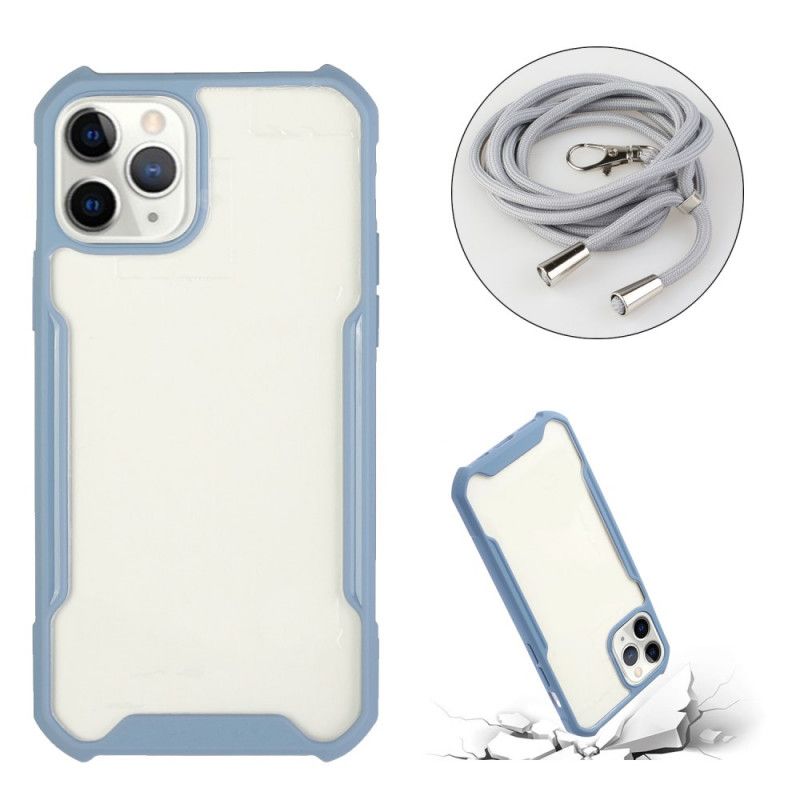 Skal för iPhone 11 Pro Max Svart Hybrid Med Färgad Sladd