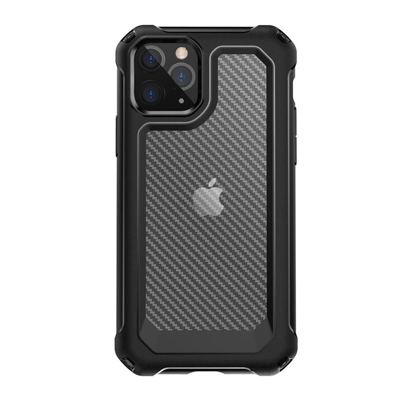 Skal för iPhone 11 Pro Max Svart Transparent Kolfiberstruktur