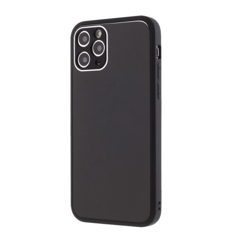 Skal iPhone 11 Pro Max Svart Glasbaksida Och Silikonkant