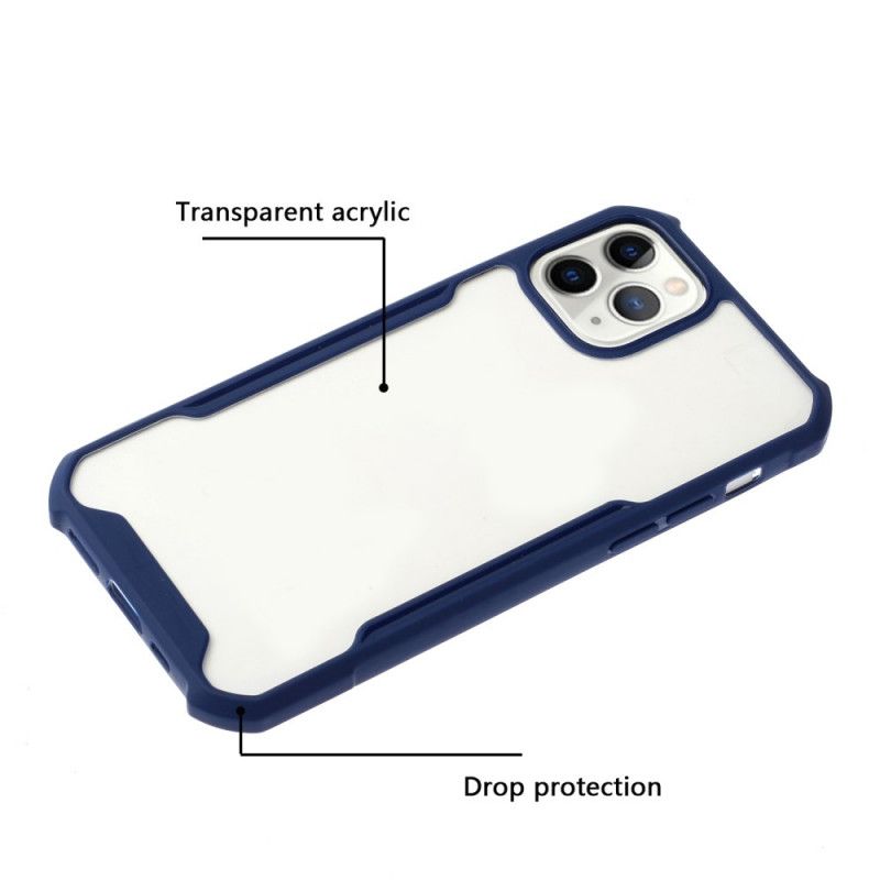 Skal iPhone 11 Pro Max Svart Mobilskal Hybrid Med Färgade Kanter