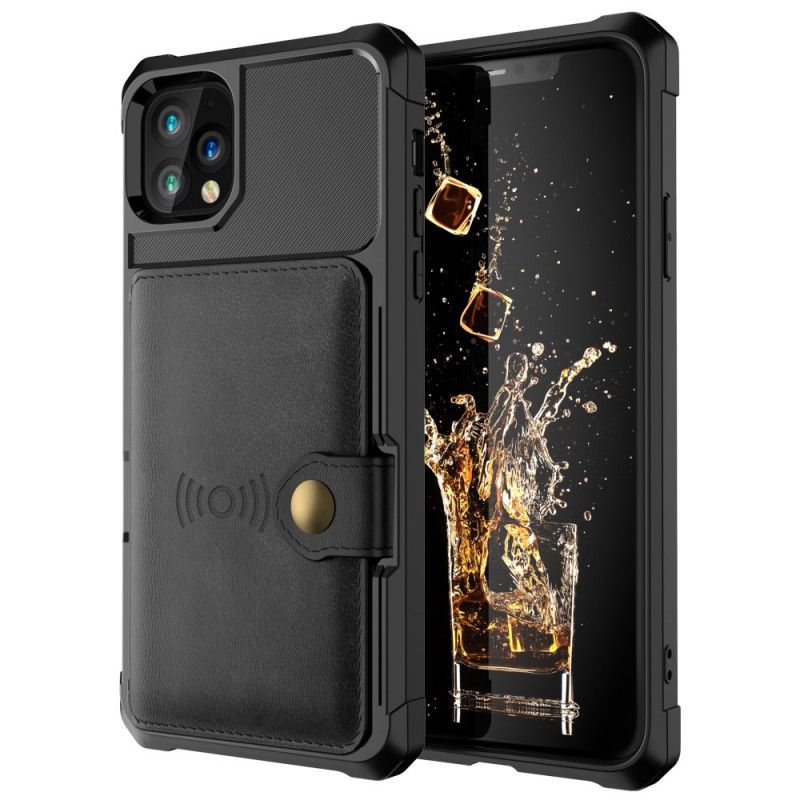 Skal iPhone 11 Pro Max Svart Mobilskal Multifunktionell Korthållare