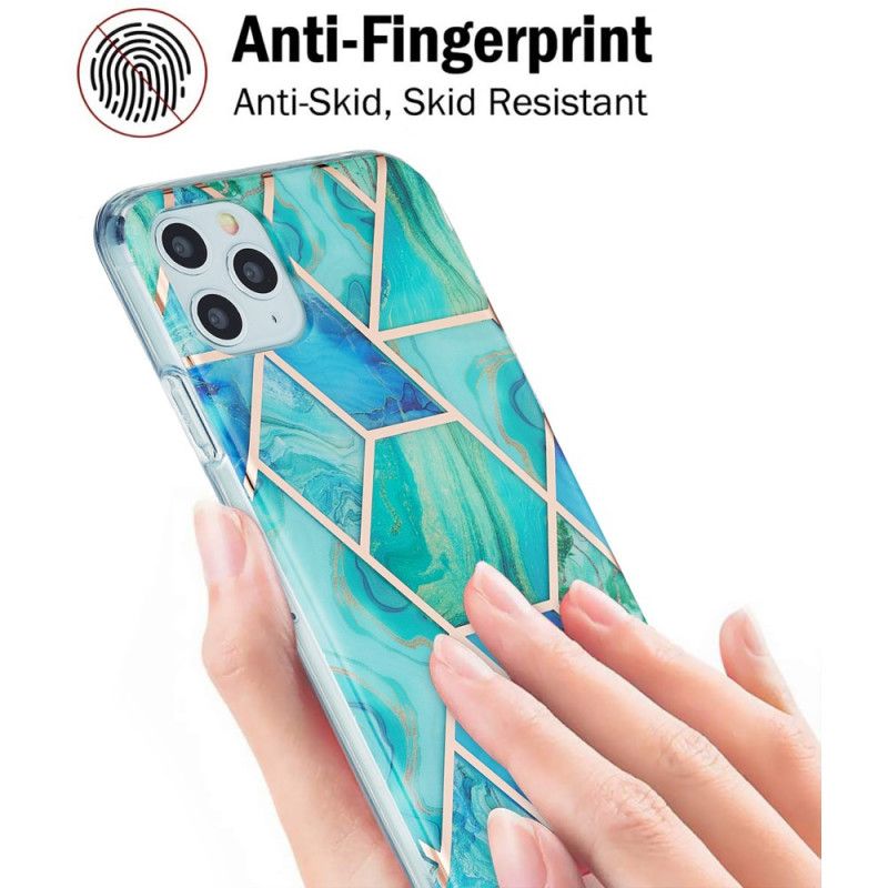Skal iPhone 11 Pro Max Vit Silikonmarmorgeometri
