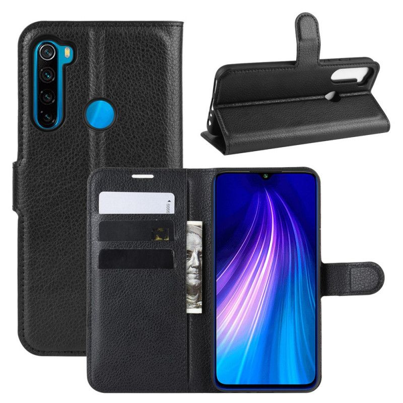 Läderfodral Xiaomi Redmi Note 8 Svart Klassisk