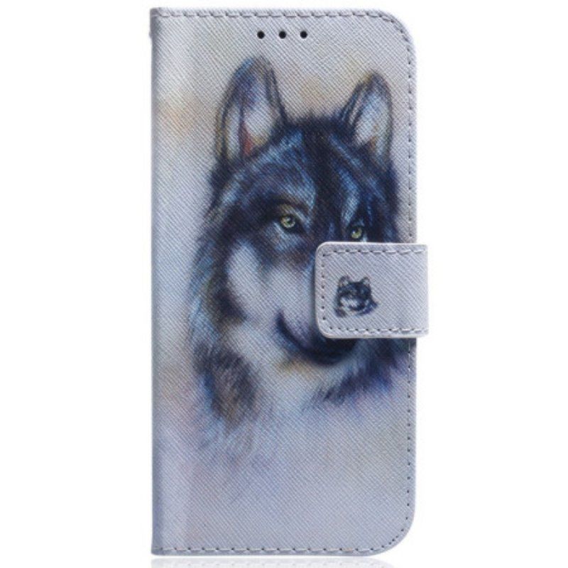 Fodral Samsung Galaxy M13 Med Kedjar Strappy Akvarellhund