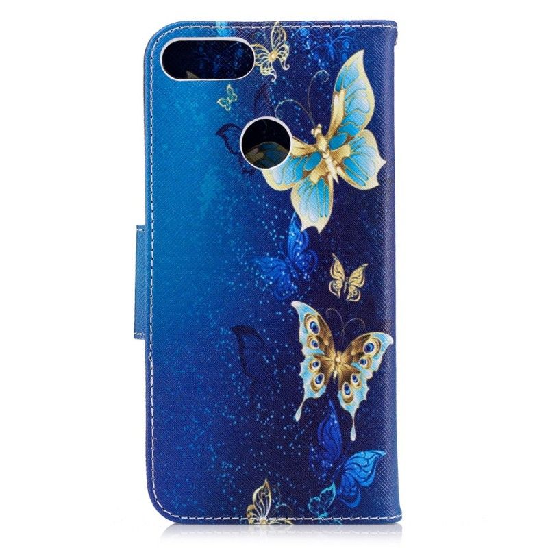 Läderfodral Huawei P Smart Rosa Fjärilar På Natten