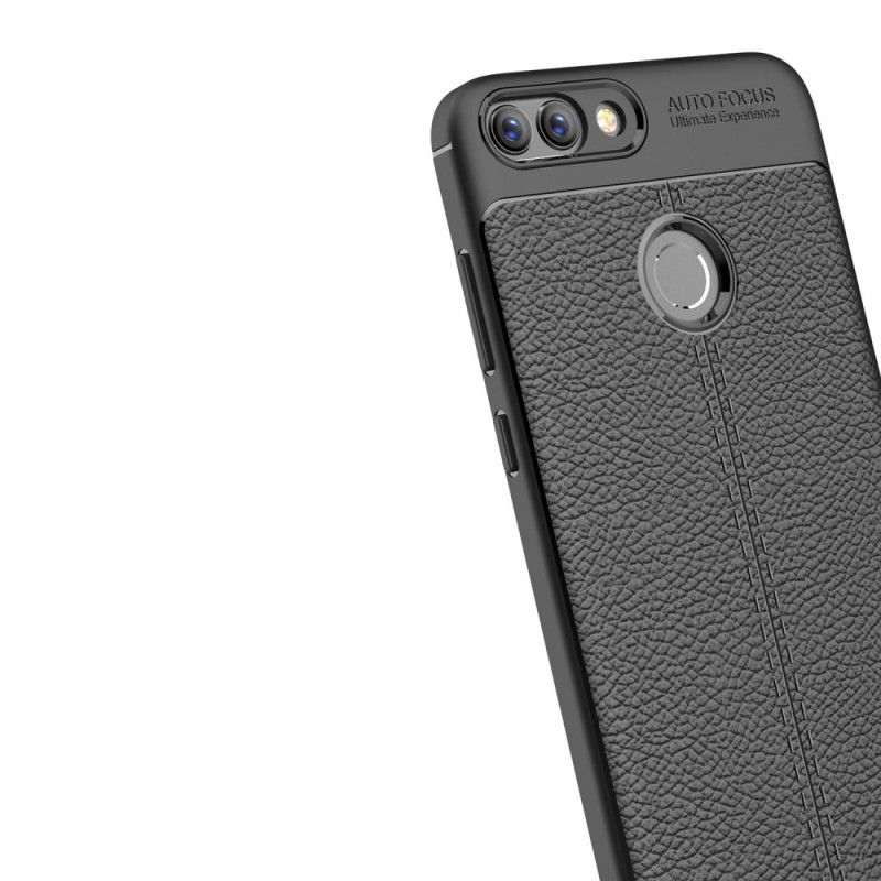 Skal Huawei P Smart Svart Mobilskal Dubbel Linjelycherskinn