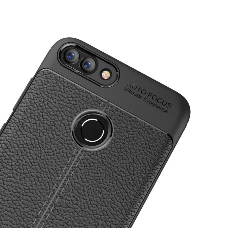 Skal Huawei P Smart Svart Mobilskal Dubbel Linjelycherskinn