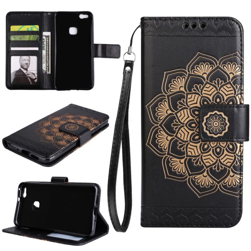 Läderfodral Huawei P10 Lite Brun Mobilskal Chic Mandala