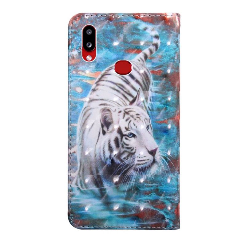 Läderfodral Samsung Galaxy A10s Mobilskal Ljus Fläck Lucien Tigern