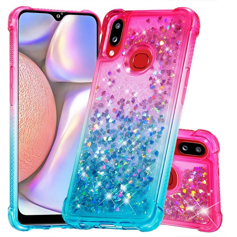 Skal Samsung Galaxy A10s Magenta Mobilskal Färgad Glitter