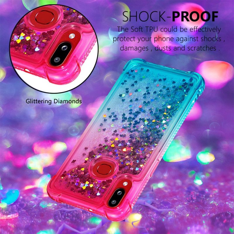 Skal Samsung Galaxy A10s Magenta Mobilskal Färgad Glitter
